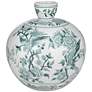 3_Audrie 11" High Green and White Ceramic Decorative Vase
