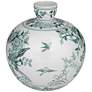 6_Audrie 11" High Green and White Ceramic Decorative Vase more views