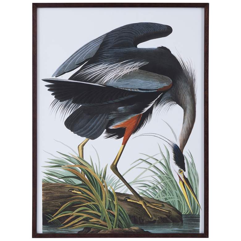 Image 1 Audubon 47" x 35" Great Blue Heron Gray Framed Print