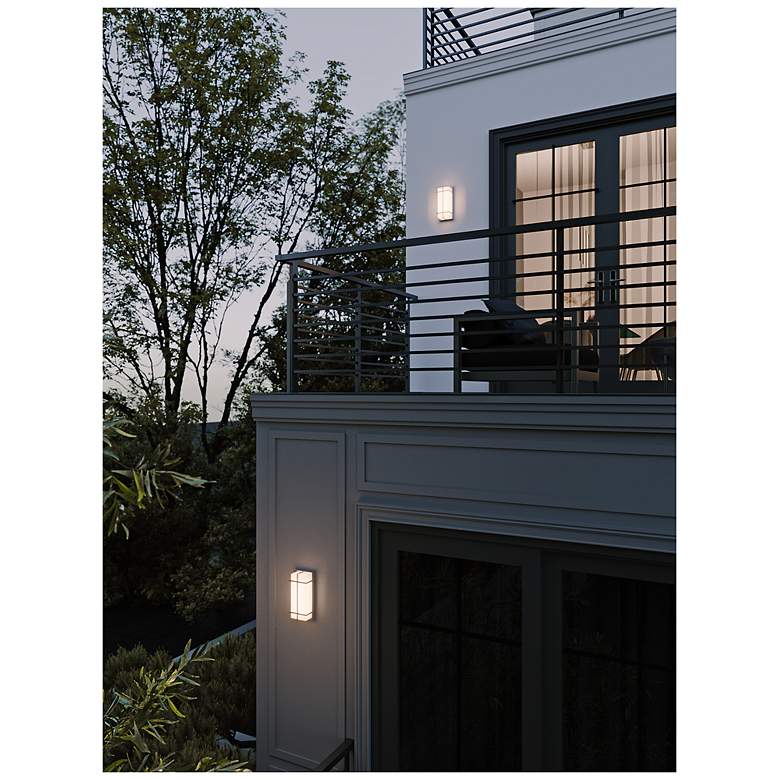 Image 2 August 12" High Painted Nickel LED Outdoor Sconce more views