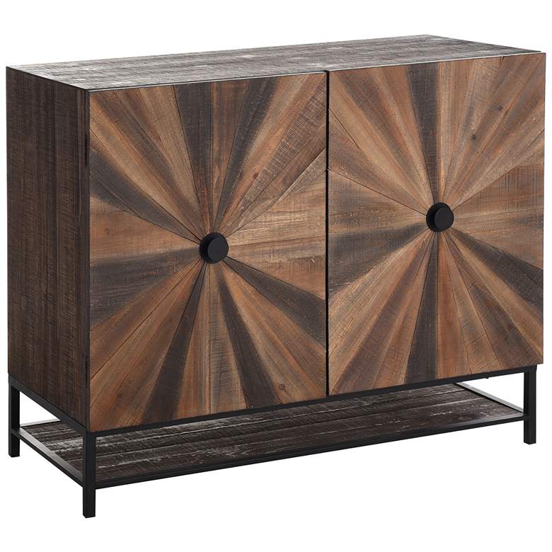 Image 1 August 40" Wide Starburst Wood Rectangular 2-Door Cabinet