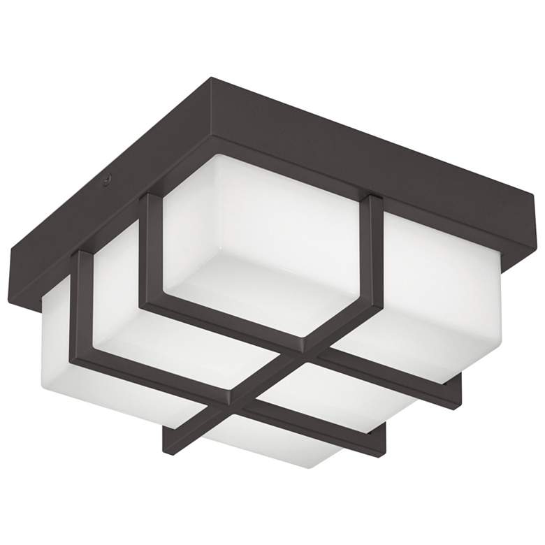 Image 1 August 8.11" Wide Black LED Outdoor Flush Mount