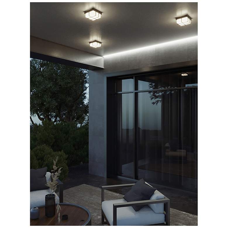 Image 2 August 8.11" Wide Black LED Outdoor Flush Mount more views