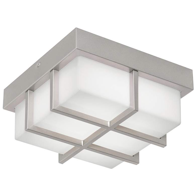 Image 1 August 8.11" Wide Painted Nickel LED Outdoor Flush Mount