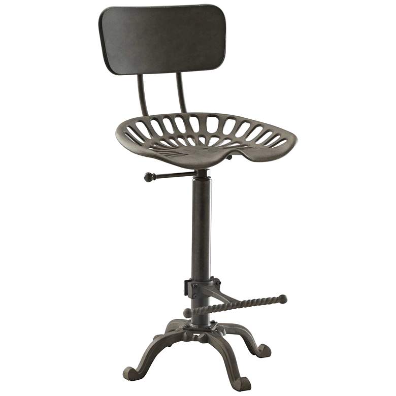 Image 1 August Industrial Bronze Cast Iron Adjustable Tractor Stool
