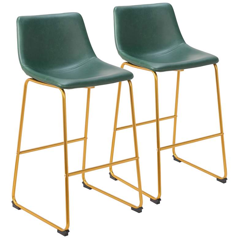 Image 1 Augusta Barstool Green & Gold