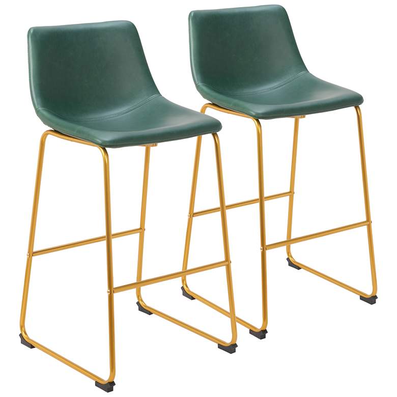 Image 1 Augusta Barstool Green &#38; Gold