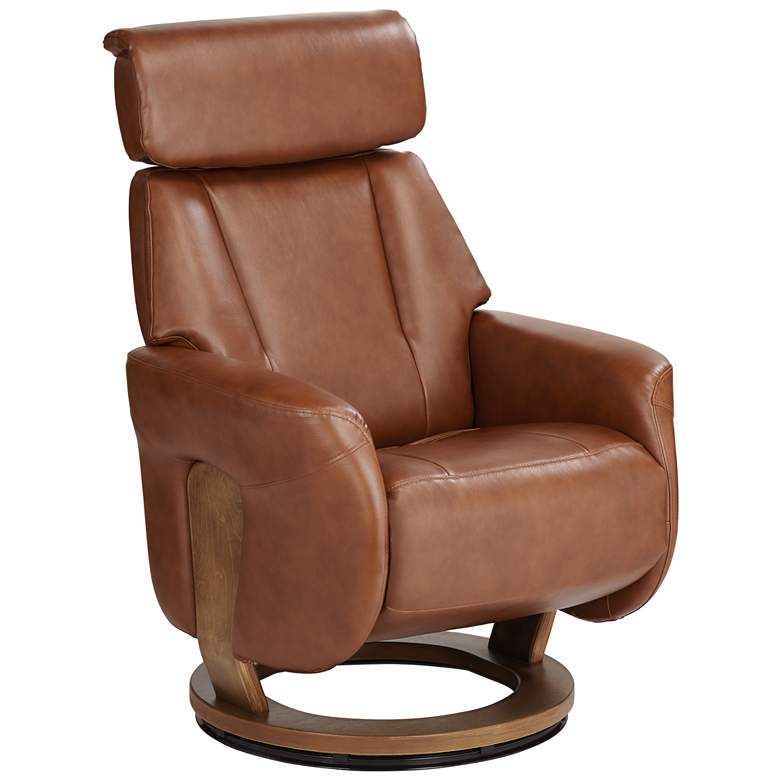 Image 3 Augusta Brown Faux Leather 4-Way Modern Recliner Chair