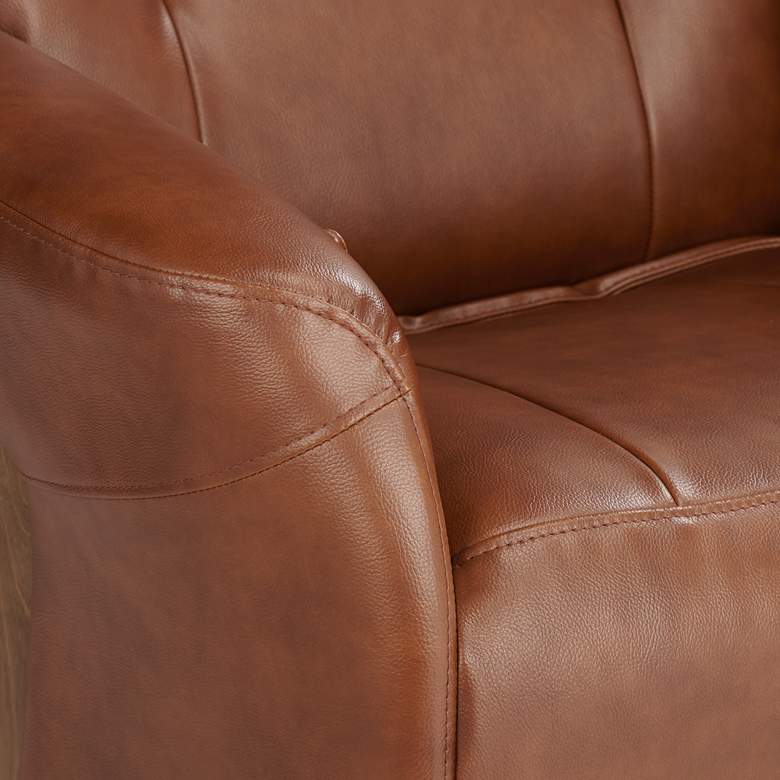 Image 6 Augusta Brown Faux Leather 4-Way Modern Recliner Chair more views