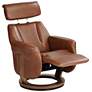 Augusta Brown Faux Leather 4-Way Modern Recliner Chair in scene