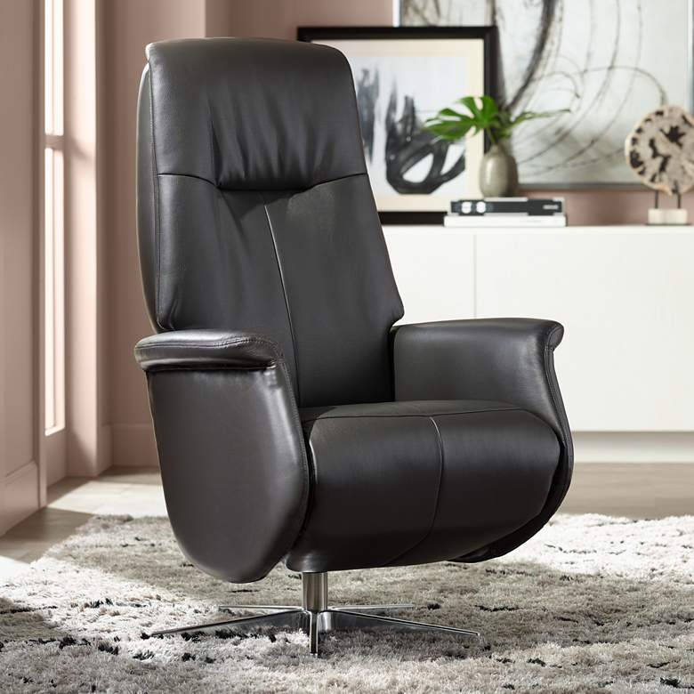 Image 1 Augusta Charcoal Faux Leather Recliner Chair