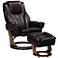 Augusta Java Brown Faux Leather Recliner Chair With Ottoman