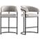 Augusta Leatherette Upholstered Counter Stool in Light Grey - Set of 2