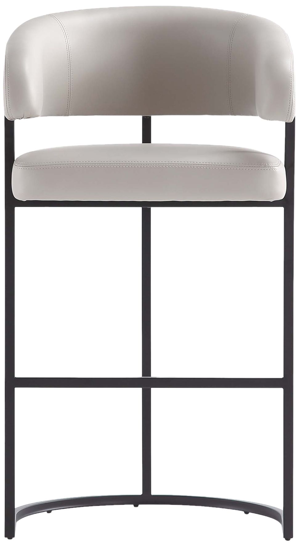 Image 6 Augusta Modern Leatherette Upholstered Barstool in Light Grey - Set of 2 more views