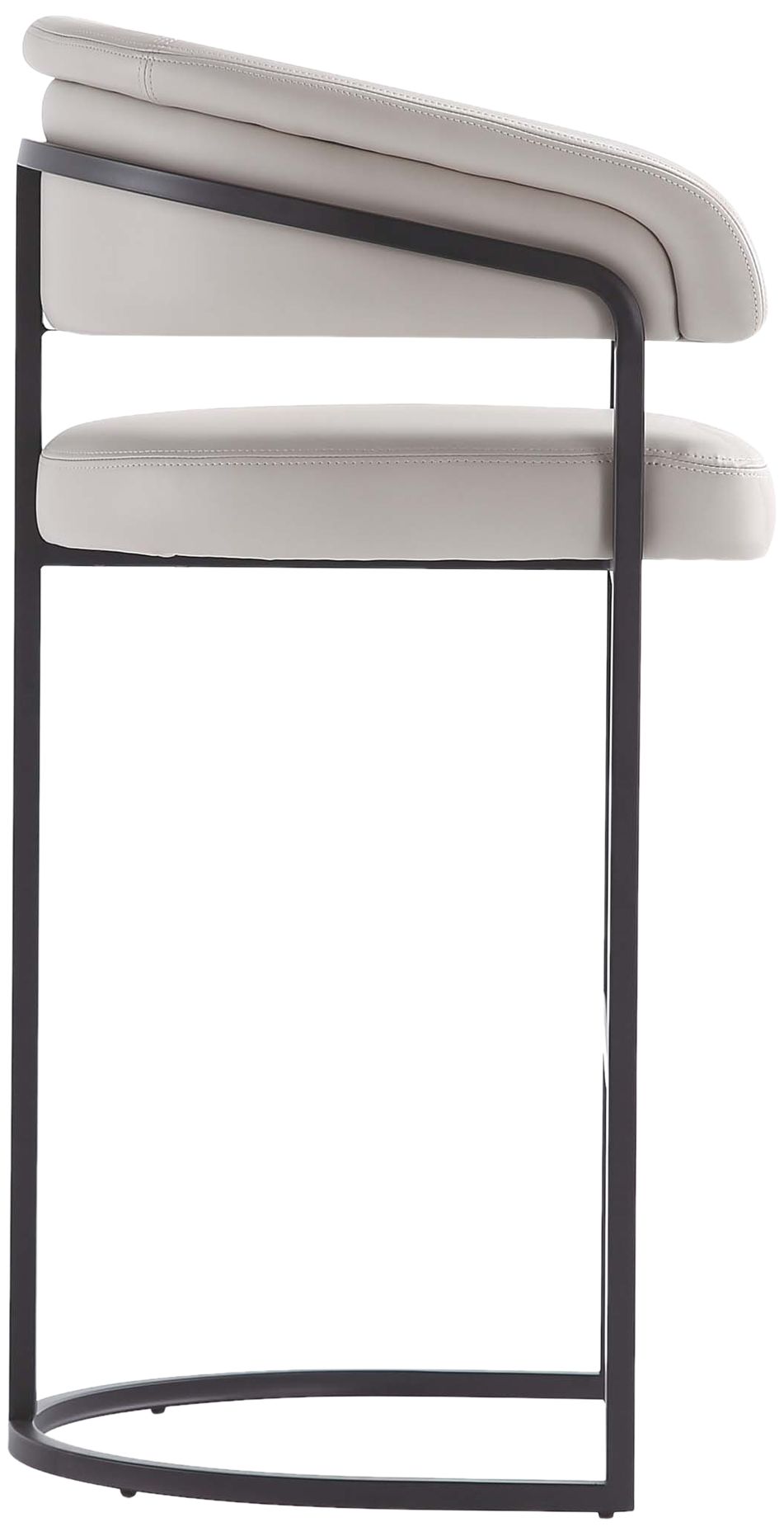 Image 7 Augusta Modern Leatherette Upholstered Barstool in Light Grey - Set of 2 more views