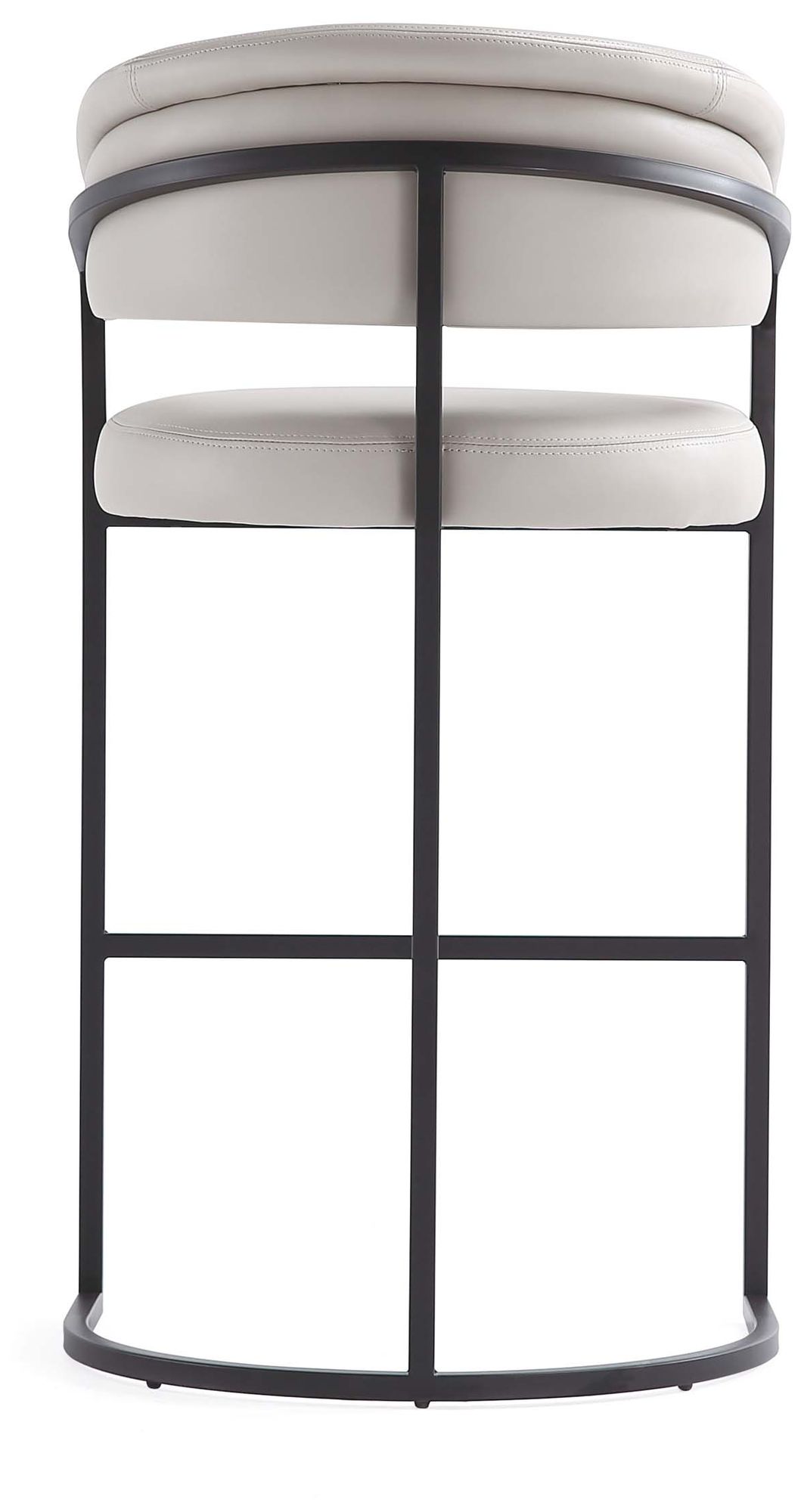 Augusta Modern Leatherette Upholstered Barstool in Light Grey - Set of 2