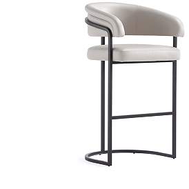 Image1 of Augusta Modern Leatherette Upholstered Barstool in Light Grey