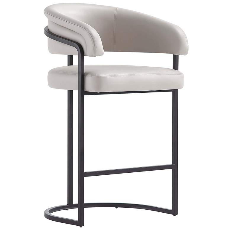 Image 1 Augusta Modern Leatherette Upholstered Counter Stool in Light Grey