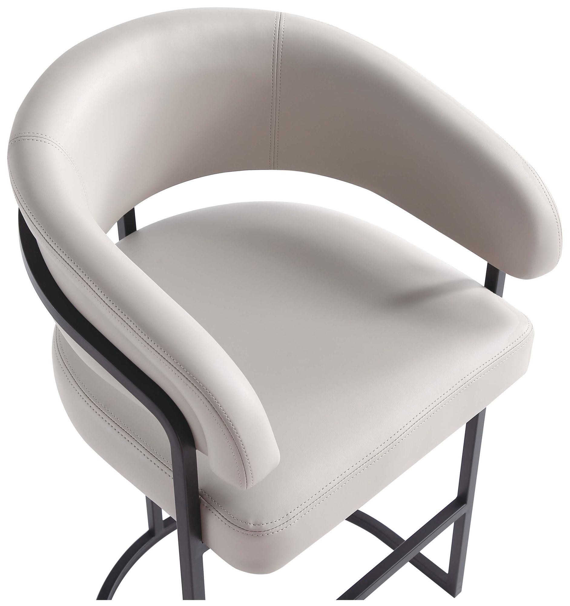 Image 5 Augusta Modern Leatherette Upholstered Counter Stool in Light Grey more views