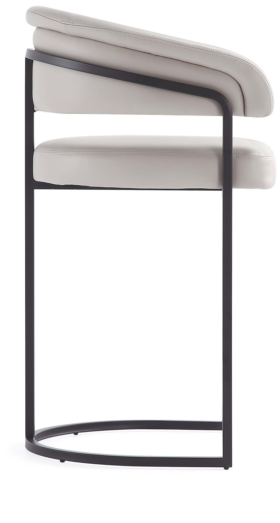 Image 7 Augusta Modern Leatherette Upholstered Counter Stool in Light Grey more views