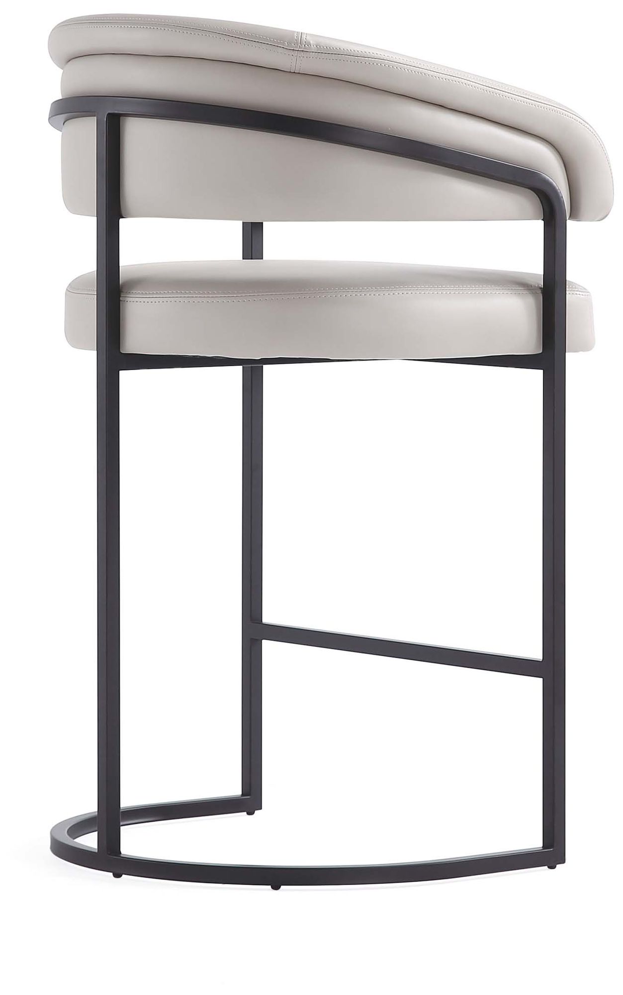 Augusta Modern Leatherette Upholstered Counter Stool in Light Grey