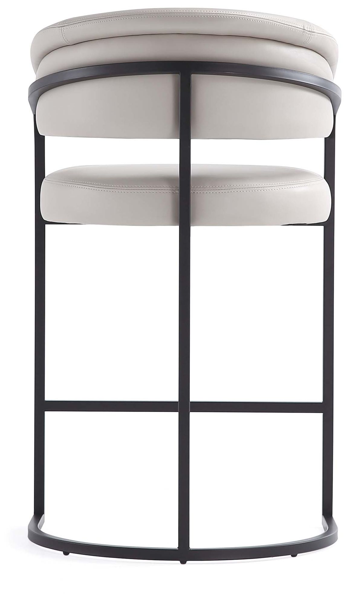 Augusta Modern Leatherette Upholstered Counter Stool in Light Grey
