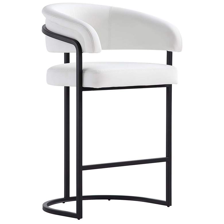 Image 1 Augusta Modern Leatherette Upholstered Counter Stool in White