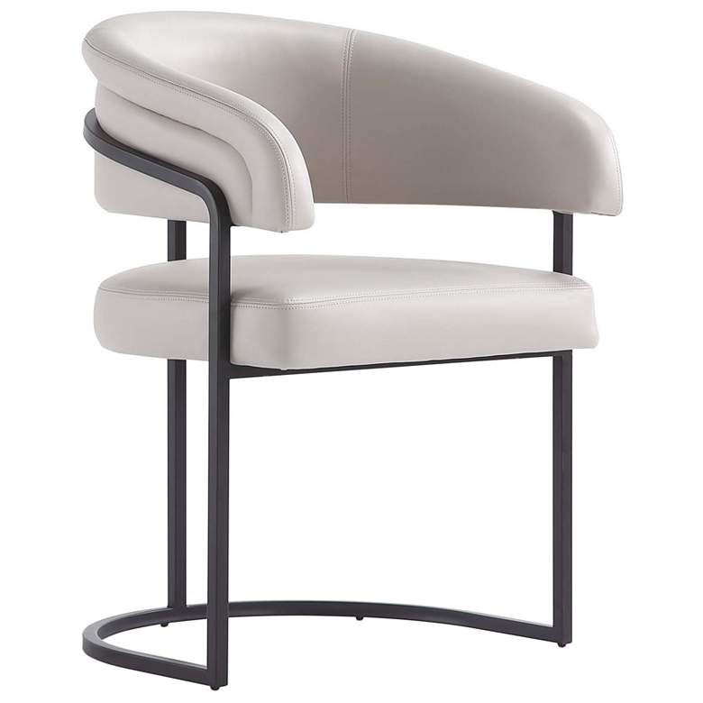 Image 1 Augusta Modern Leatherette Upholstered Dining Chair in Light Grey