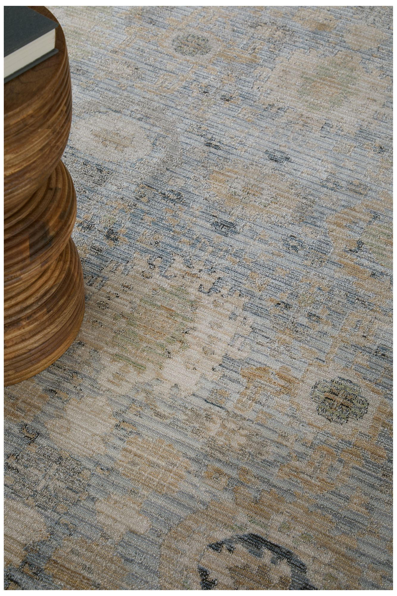 Image 2 Augustine Bordered Indoor Blue Area Rug 39TZF 2'-6" x 7'-3" more views