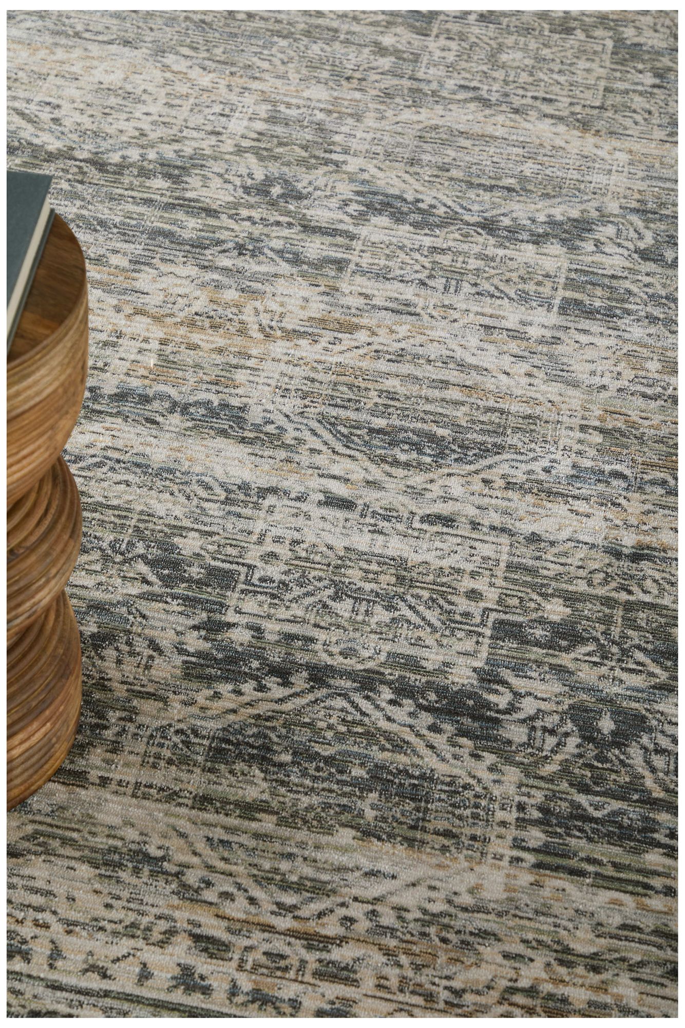 Image 2 Augustine Medallion Indoor Black Area Rug 39TUF 5' x 7'-6" more views