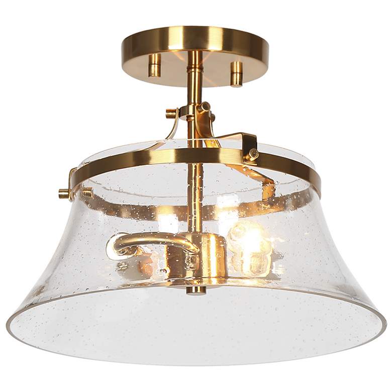 Image 1 Auisre 11 3/4" Wide Polished Gold 2-Light Ceiling Light