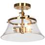 1_Auisre 11 3/4" Wide Polished Gold 2-Light Ceiling Light