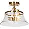 Auisre 11 3/4" Wide Polished Gold 2-Light Ceiling Light