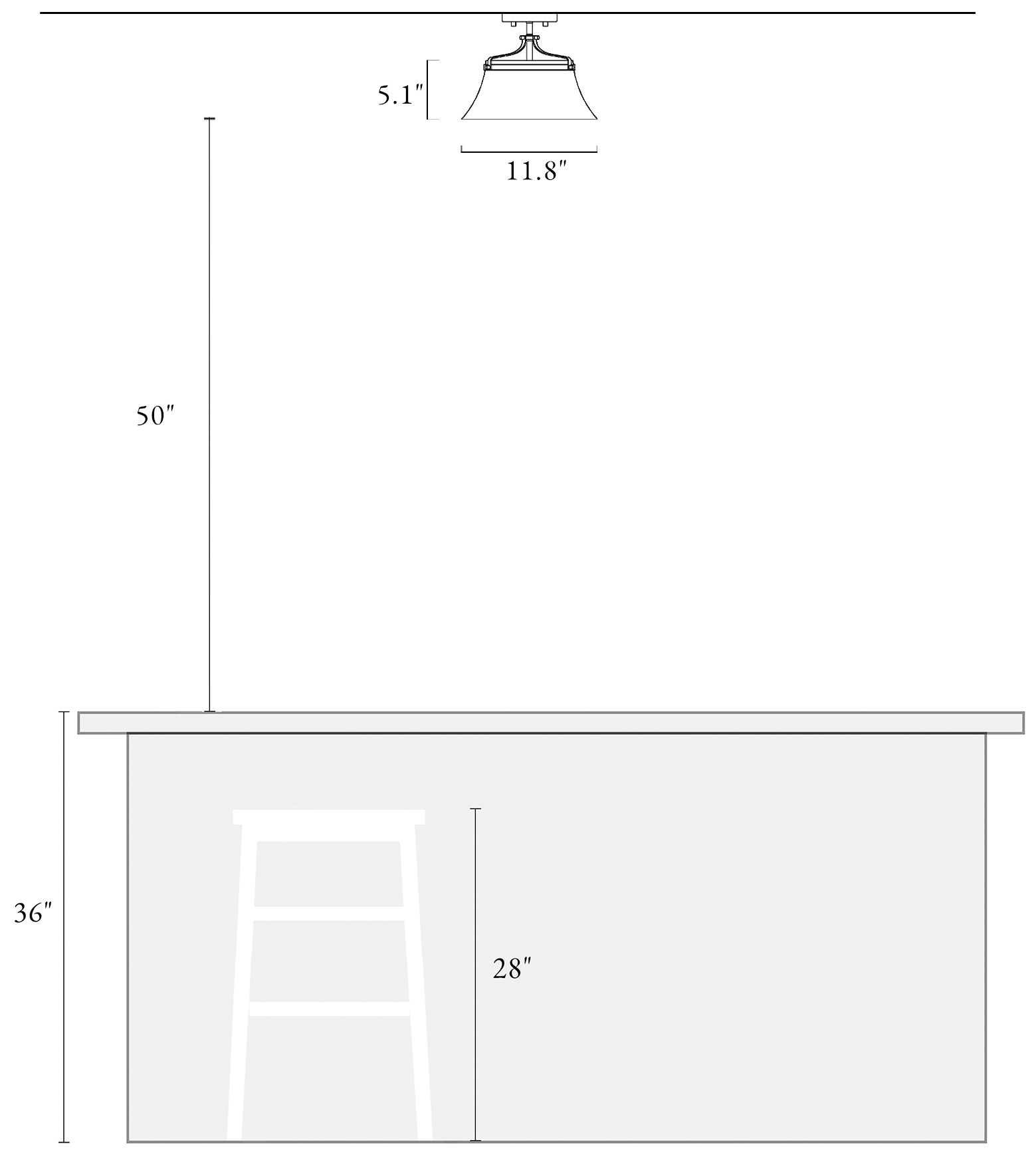 Auisre 2-Light Glass Ceiling Light
