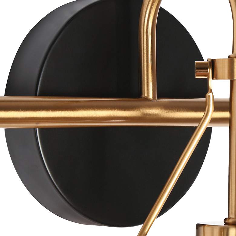 Image 3 Auisre 22" Wide Matte Black and Brass 3-Light Bath Light more views