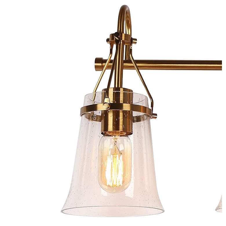 Image 2 Auisre 30" Wide Black and Brass 4-Light Vanity Bath Light more views