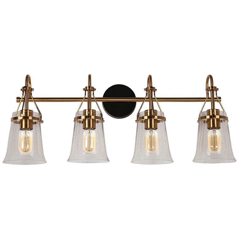 Image 6 Auisre 30" Wide Black and Brass 4-Light Vanity Bath Light more views