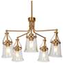 1_Auisre 5-Light Gold Wheel Glass Shade Chandelier