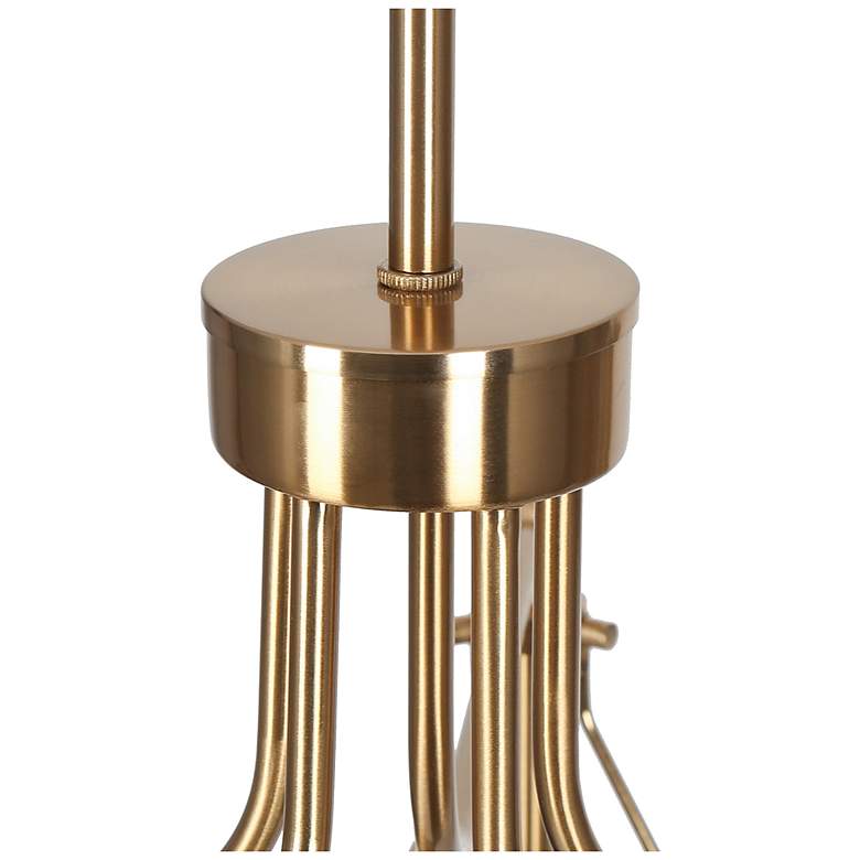 Image 3 Auisre 5-Light Gold Wheel Glass Shade Chandelier more views