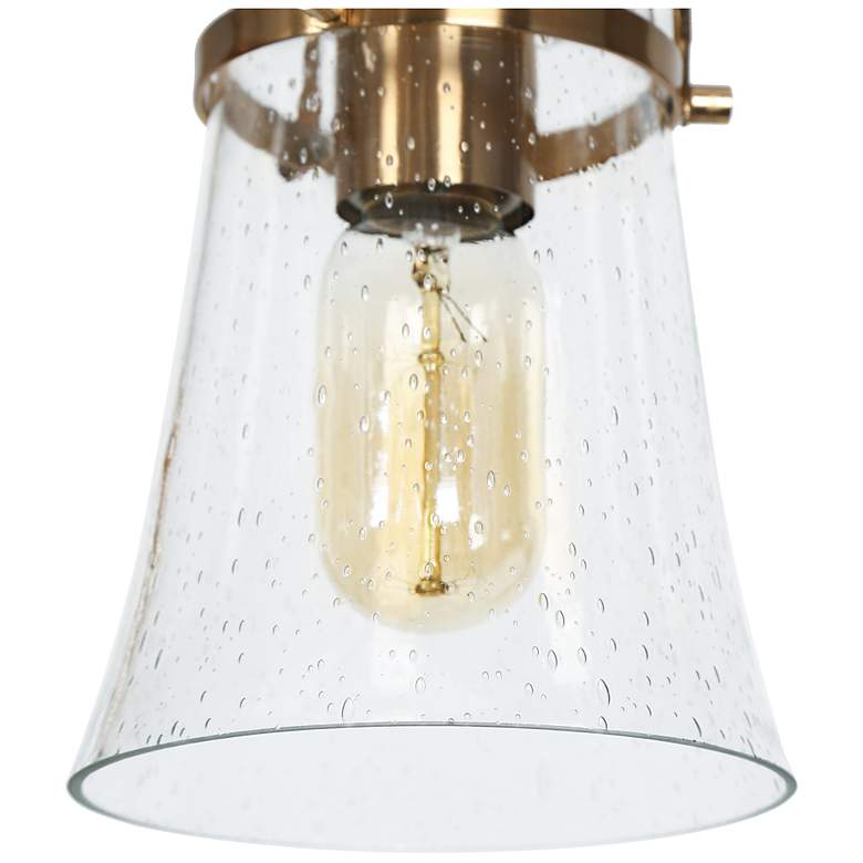 Image 5 Auisre 5-Light Gold Wheel Glass Shade Chandelier more views