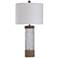 Aukai Clear Glass and Natural Rope Column Table Lamp
