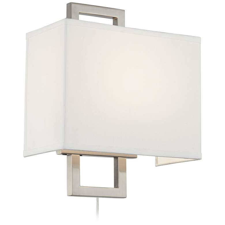 Aundria Brushed Nickel Modern Plug-In Wall Lamps Set of 2 more views