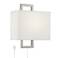 Aundria Rectangular Brushed Nickel Plug-In Wall Lamp with USB Dimmer