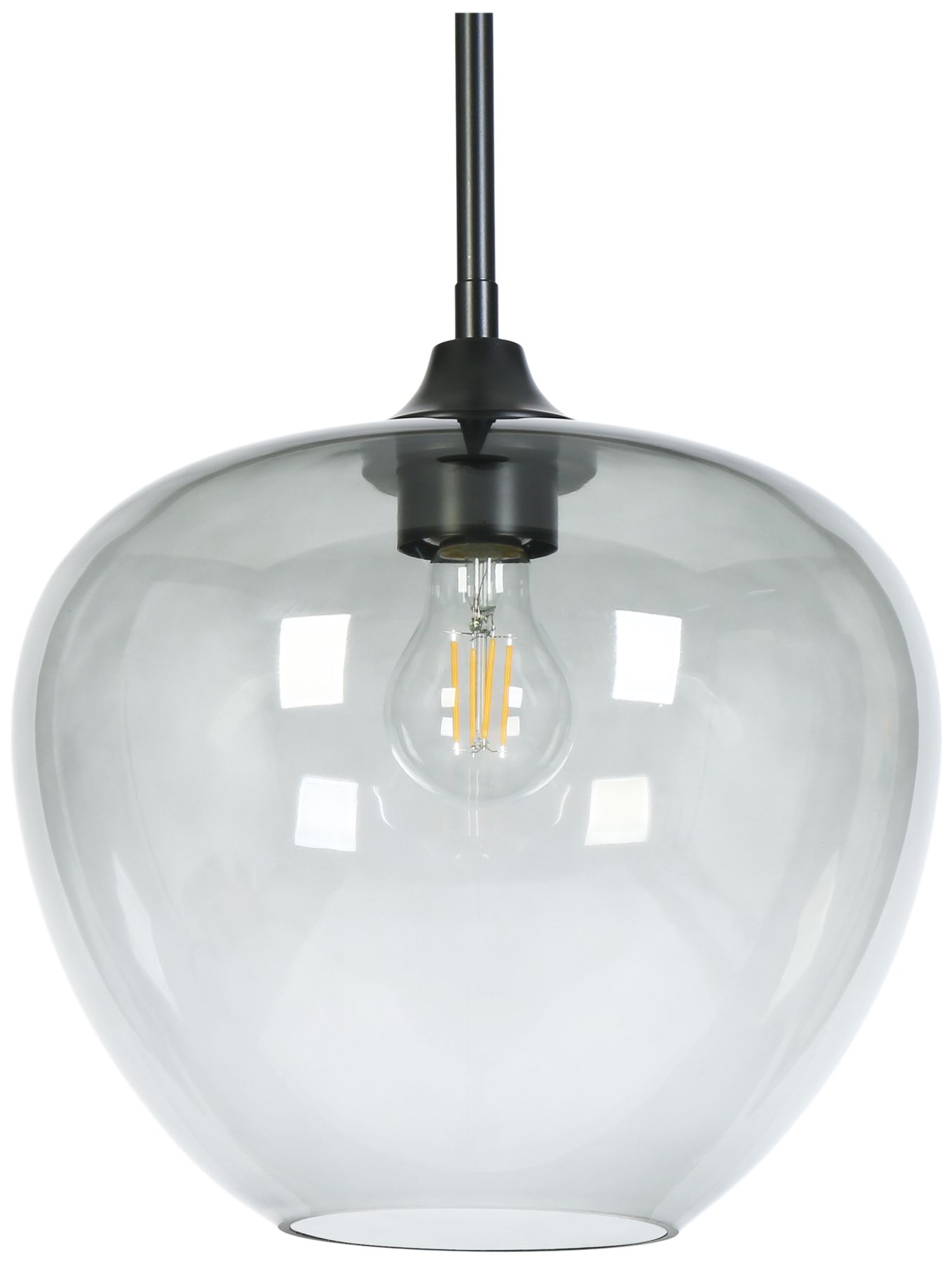 Aura 11 1/4" Wide Matte Black Smoky Glass Mini Pendant