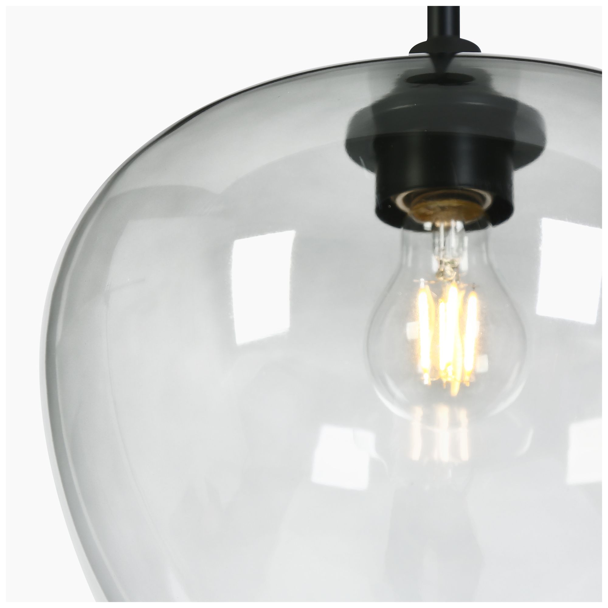 Image 3 Aura 11 1/4" Wide Matte Black Smoky Glass Mini Pendant more views