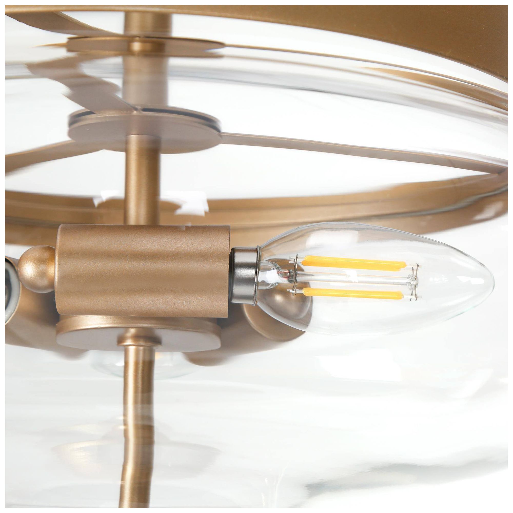 Image 3 Aura 12.6"W Gold 3-Light Drum Glass Urn Semi-flush Mount more views