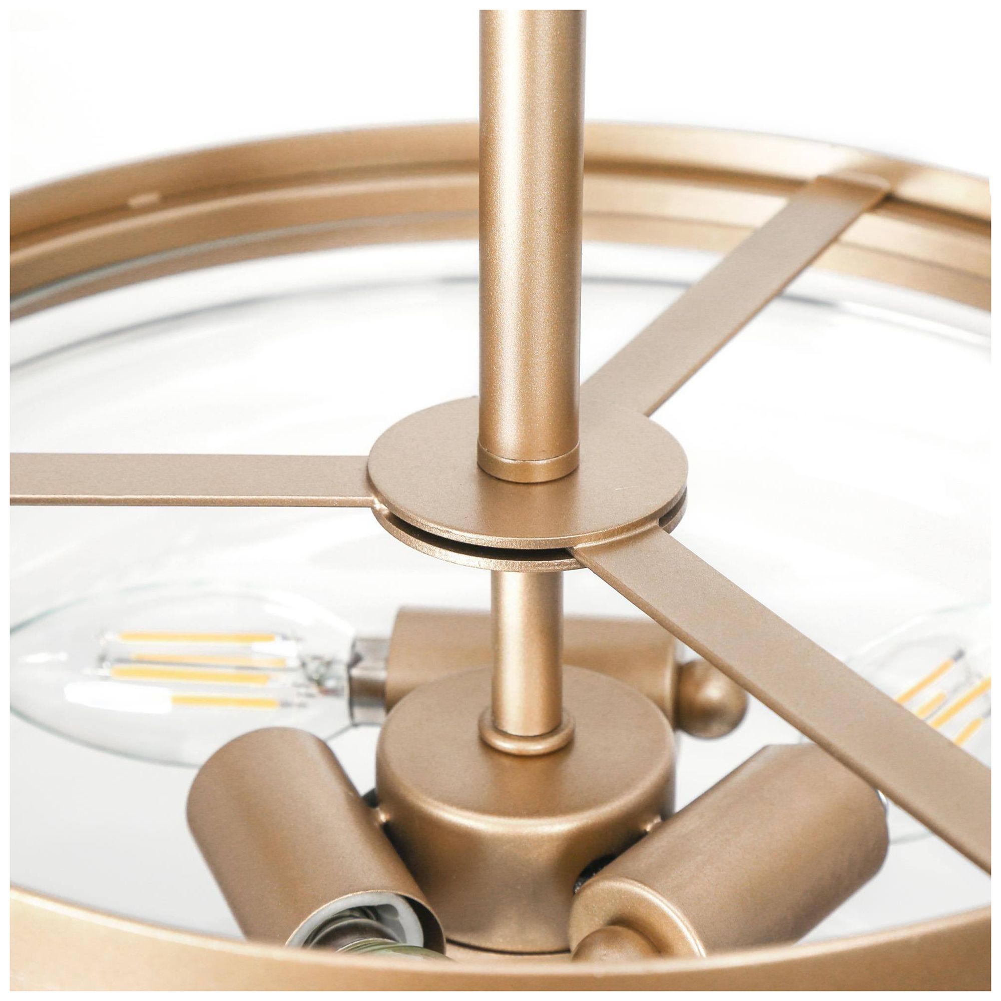Image 4 Aura 12.6"W Gold 3-Light Drum Glass Urn Semi-flush Mount more views