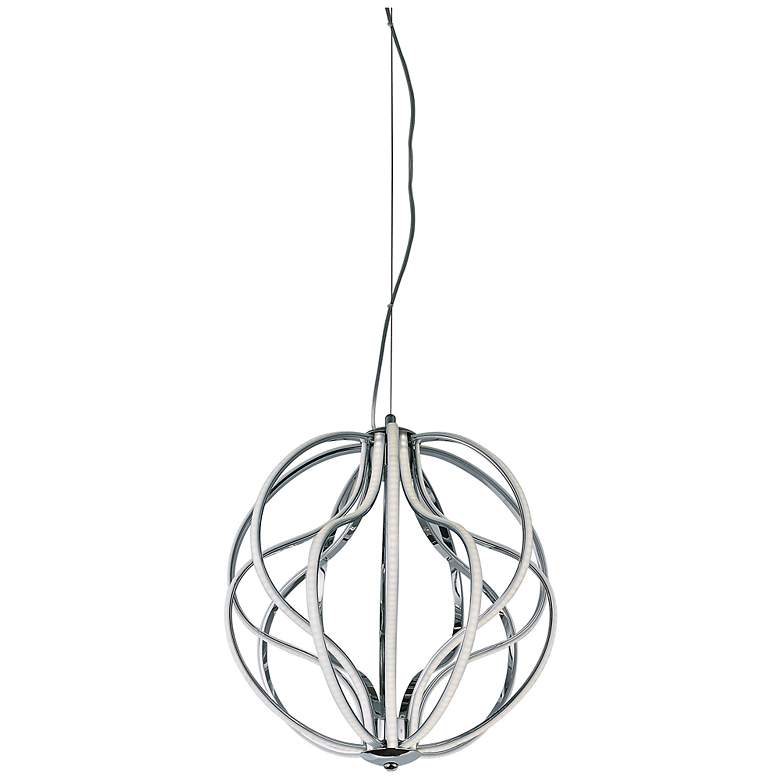 Image 1 Aura 17" Wide Polished Chrome LED Globe Pendant Light