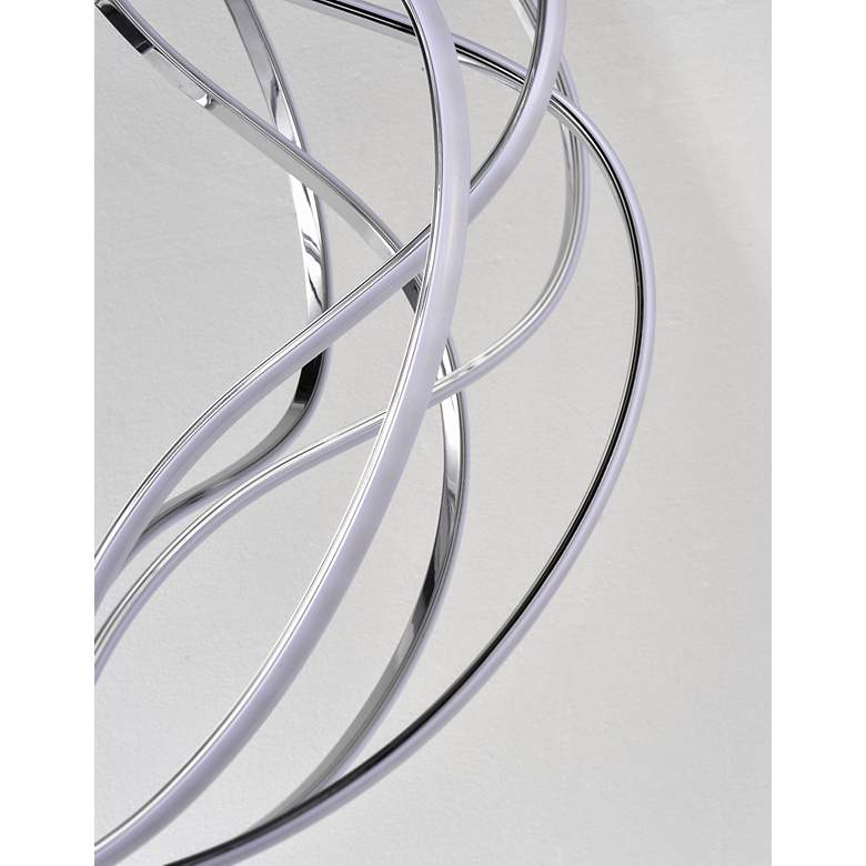 Image 4 Aura 17" Wide Polished Chrome LED Globe Pendant Light more views