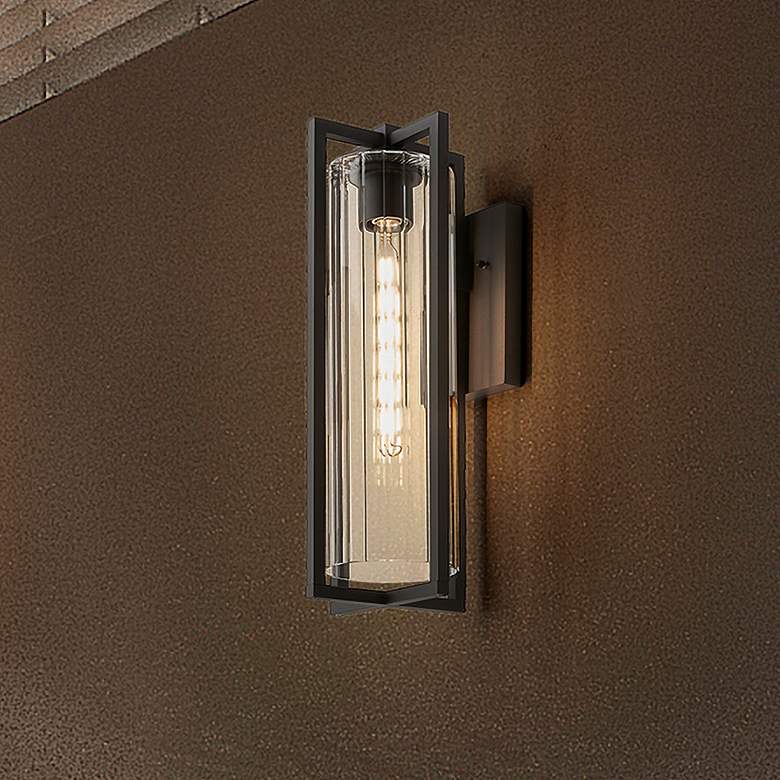 Image 1 Aura 22 1/4" High Black Outdoor Wall Light